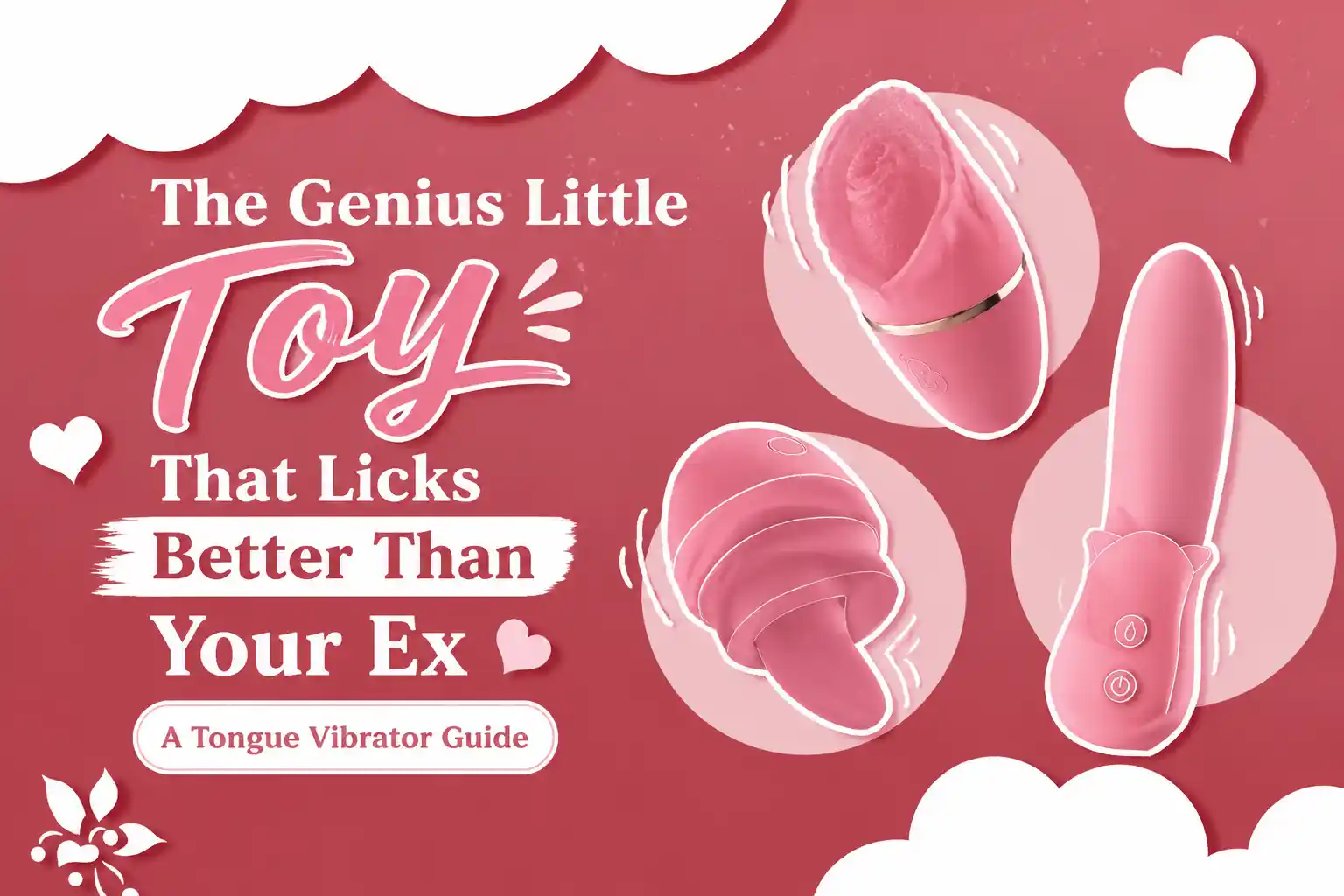 Tongue vibrator toy guide showing a tongue shaped pleasure device