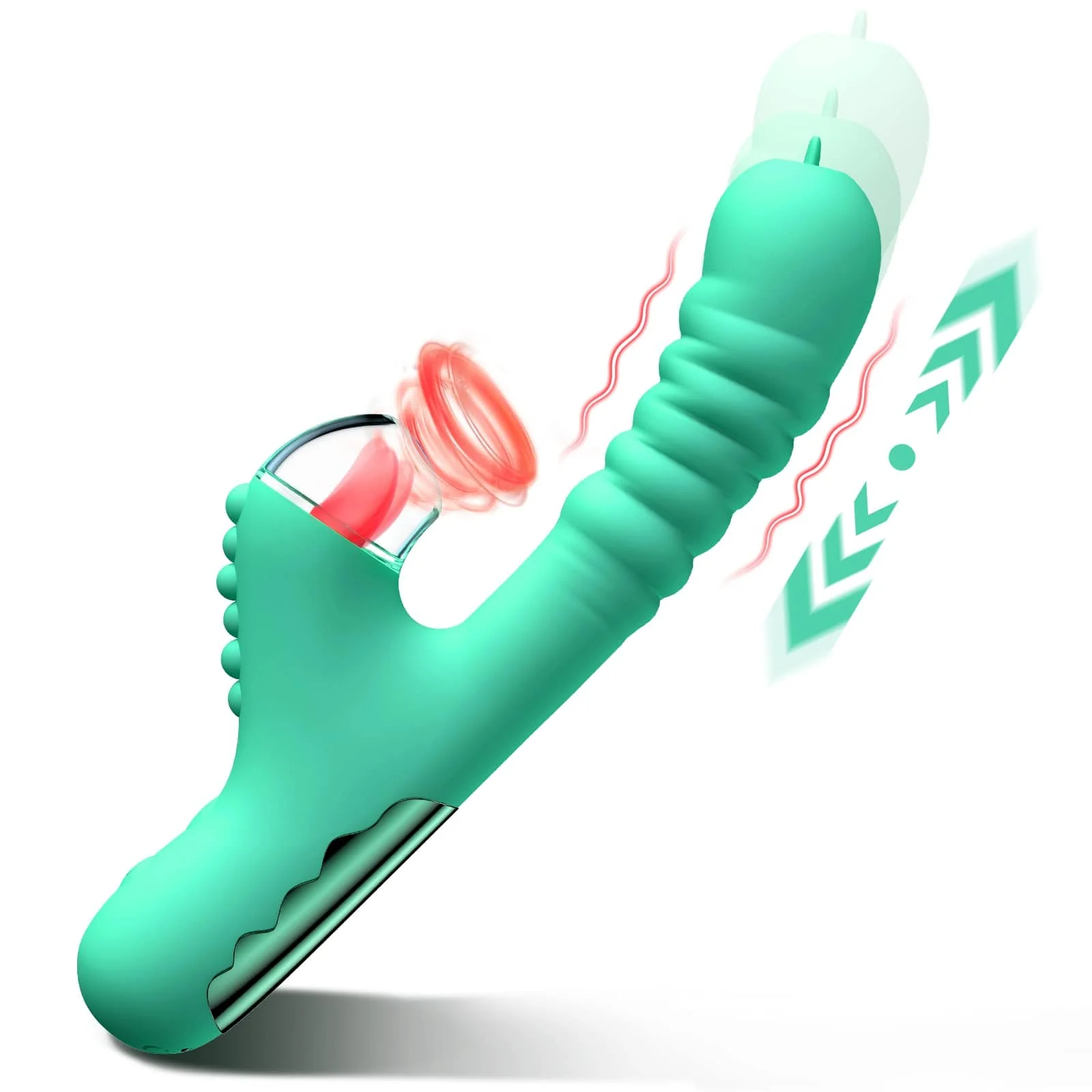 VigorLove - Small Dinosaur Vibrator Telescopic Tongue Sucking Clit Stimulation Vibrator