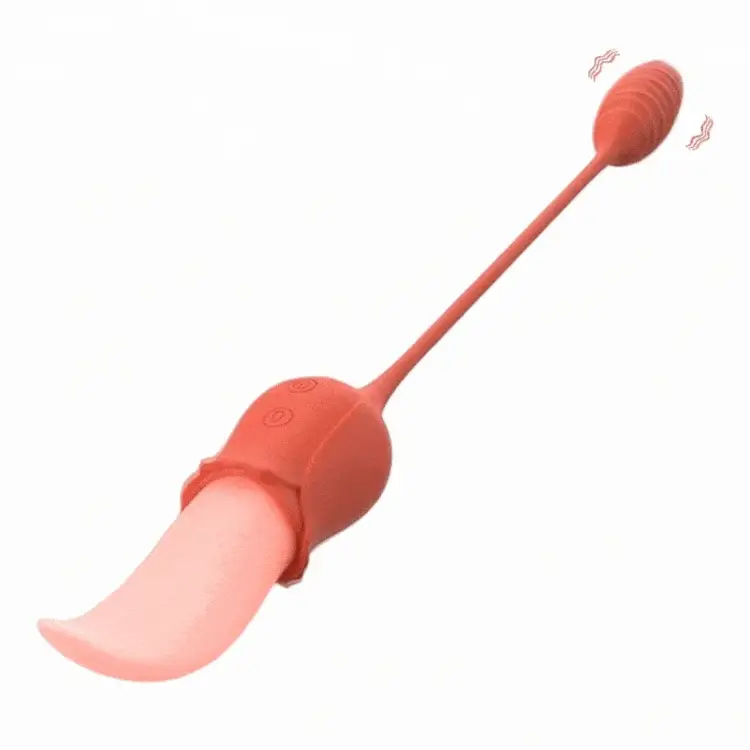 VigorLove - Mia 2-in-1 Upgraded Tongue-licking Rose Toy With Licking Bullet Vibrator