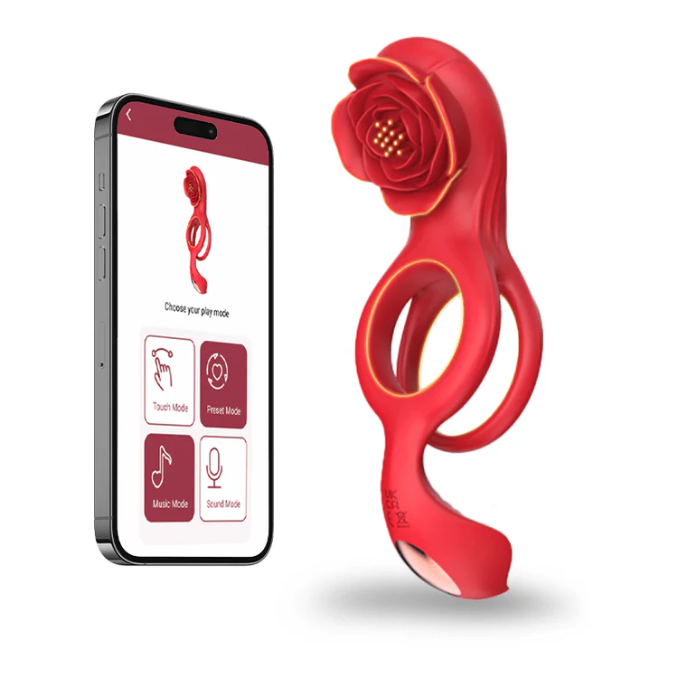 VigorLove - Cock Ring with Rose Clitoral Stimulation