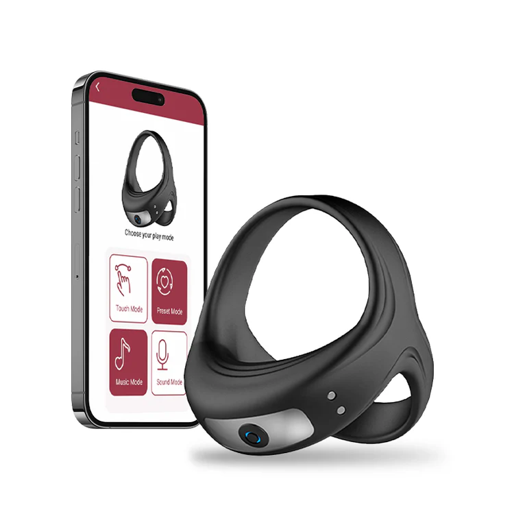 VigorLove - Vibrating Cock Ring with APP, Triangular Penis Ring with 10 Vibration Modes