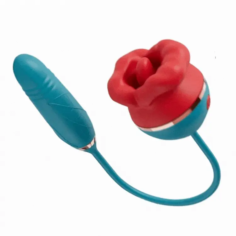 VigorLove - 3 In1 Big Mouth Sucking Tongue Licking Vibrator & Thrusting Bullet Vibrator