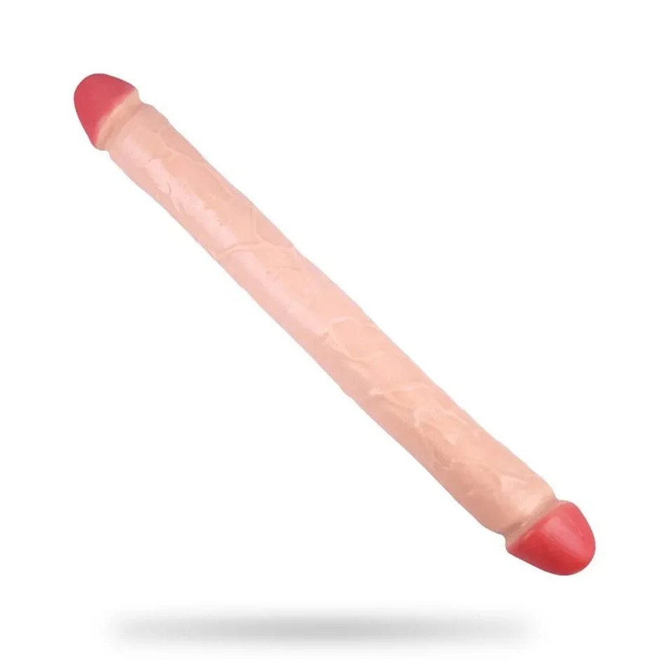 18.11‘’ Double-Ended Soft Silicone Simulated Anus Masturbation Dildo
