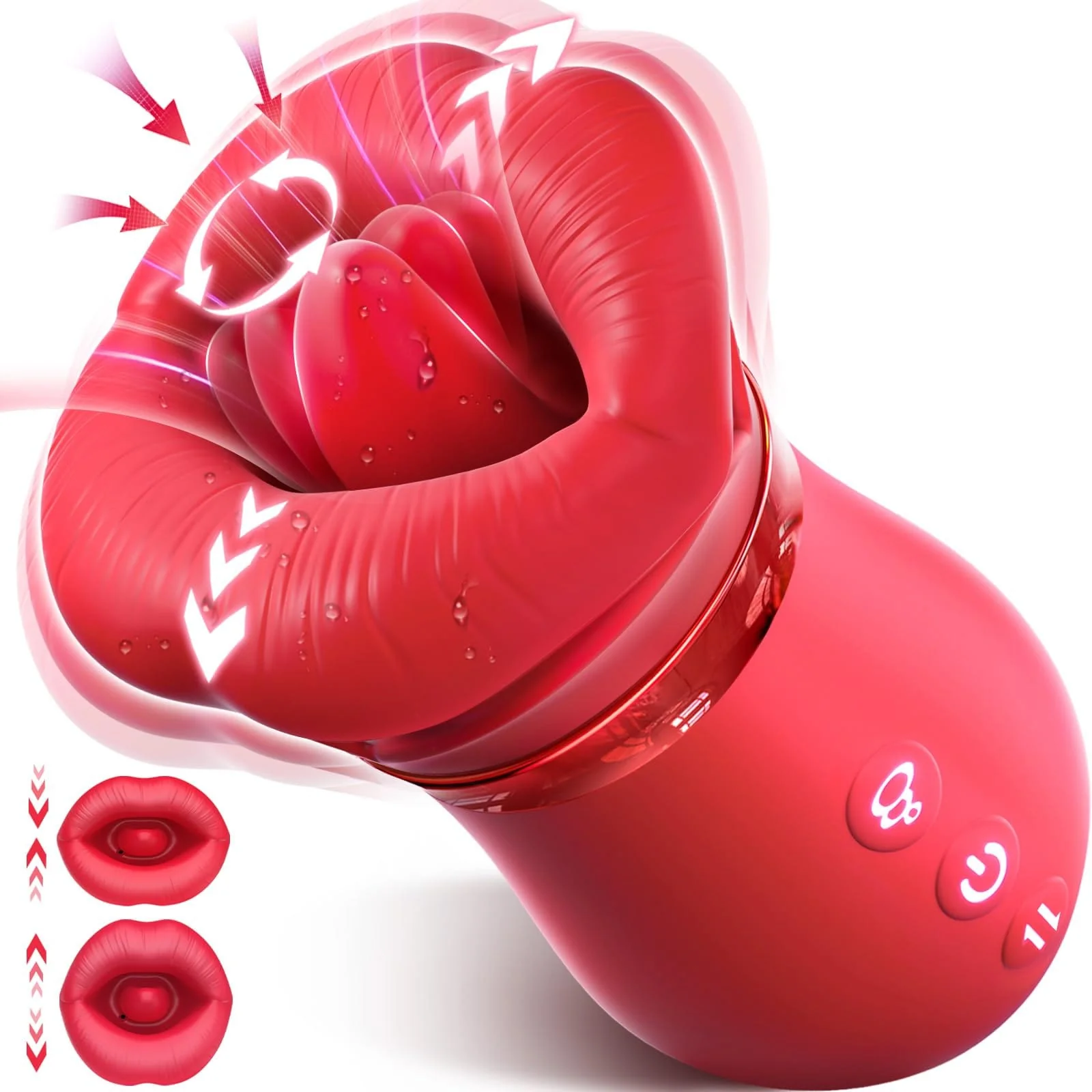 VigorLove - 4IN1 Mouth Sucking Vibrator Rose Sex Toy