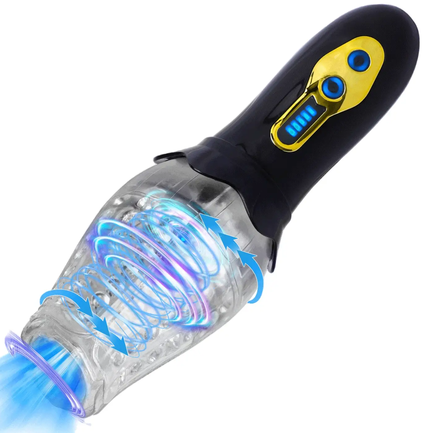 VigorLove - Male Rose Penis Trainer Rotating Vibrating Deepthroat Masturbator