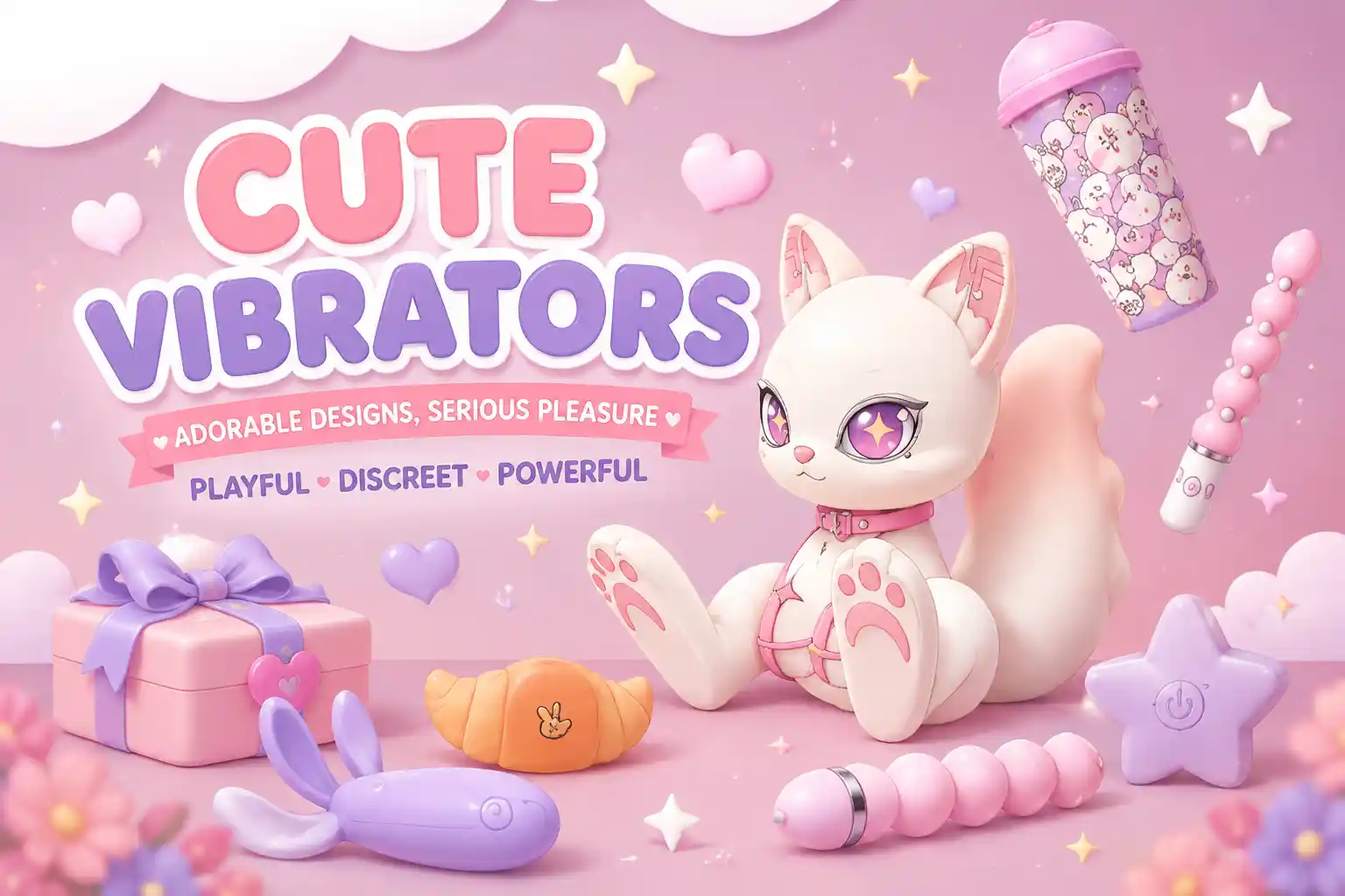 Cute vibrators with playful designs and pastel colors for beginners